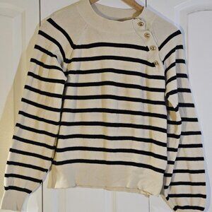Who What Wear Women's Sweater Sz M French Girl Aesthetic Parisian Chic Nautical
